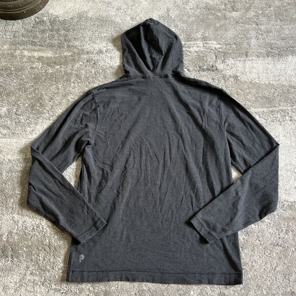 Public Rec Shirt Mens Small Charcoal Gray Hooded Performance Pima Cotton Tencel - Picture 6 of 9